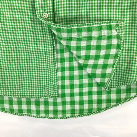 Ralph Lauren Custom Fit Shirt XXL Green Gingham Double Layer Cotton Button Down - Picture 7 of 14